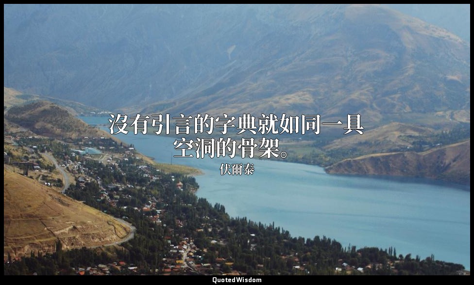 沒有引言的字典就如同一具空洞的骨架。 — 伏爾泰