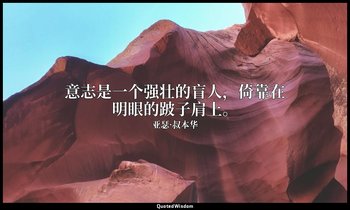 意志是一个强壮的盲人，倚靠在明眼的跛子肩上。 — 亚瑟·叔本华