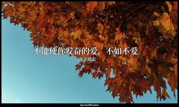 不能使你发奋的爱，不如不爱。 — 拿破仑